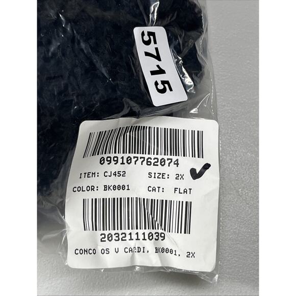 J Crew Montauk Relaxed Cardigan Sweater Womens 2X Black Open Knit Button V Neck - Picture 13 of 13